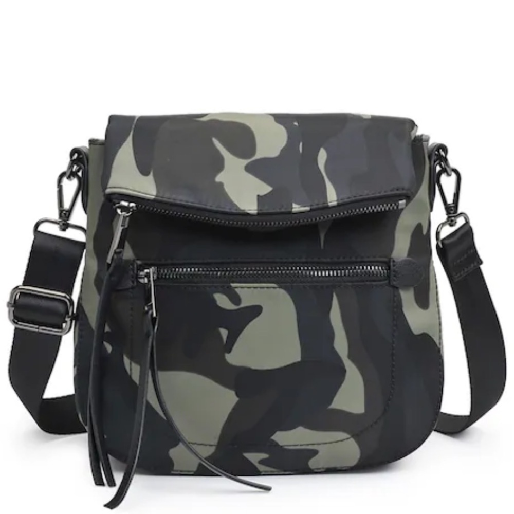 Urban Expressions Nylon Convertible Foldover Crossbody Bag Camouflage Travel